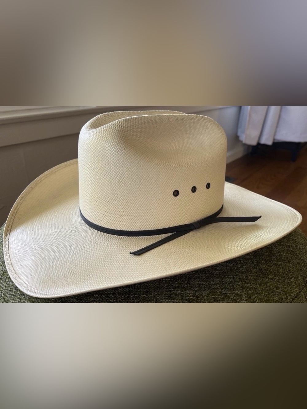 Larry Mahan Natural Straw Cowboy Hat with Black Band